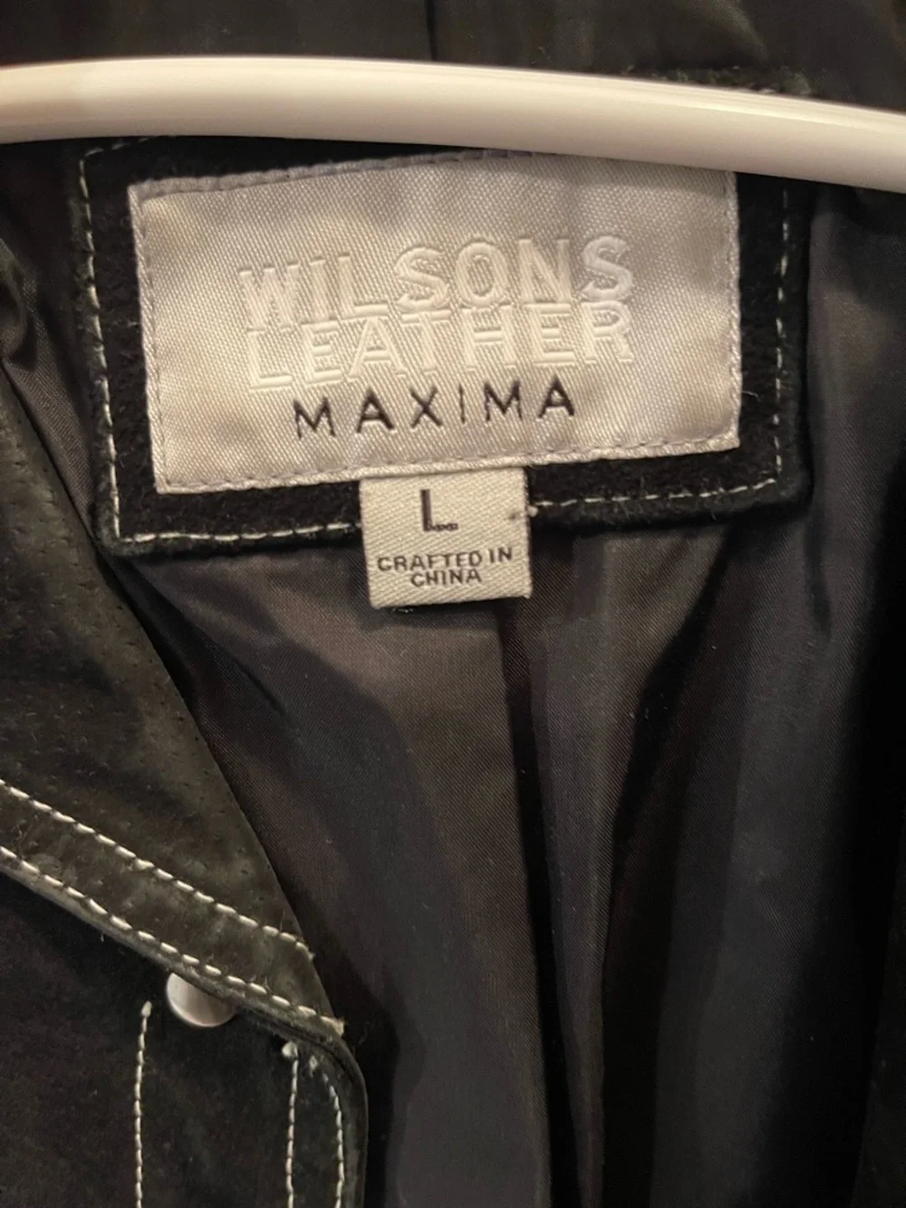 Maxima Black Suede Jacket with Contrast Stitching - Women’s L - Picture 2 of 3